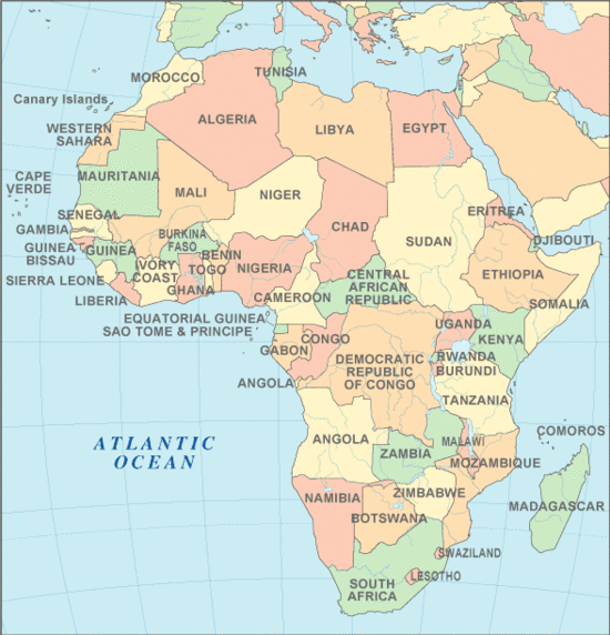 political map of african countries. political map of africa
