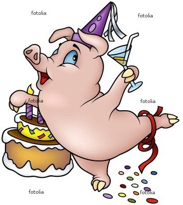 happy birthday cartoon banner. happy birthday cartoon banner. Dancing Pig - Happy Birthday
